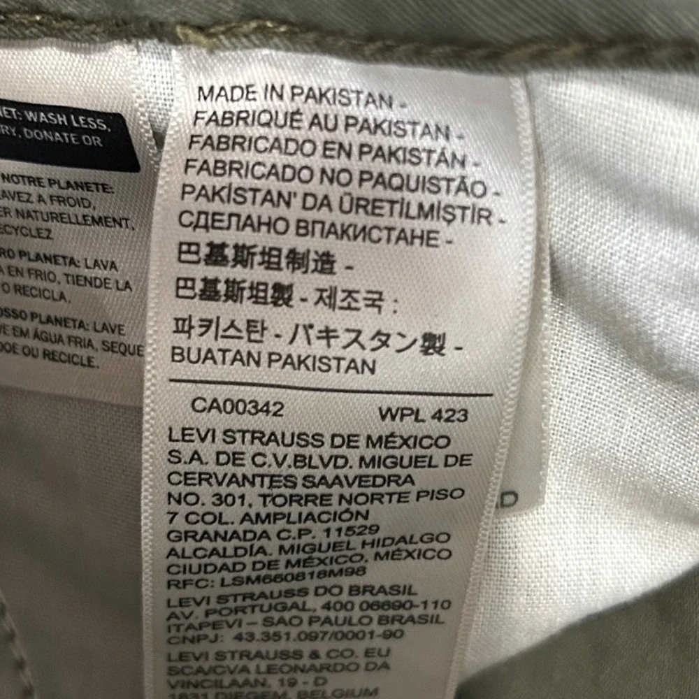 Levis 94 Baggy Cargo Pants Olive Green Cotton Utility Trousers 30x30 New